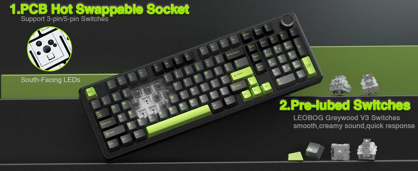 wireless mechanical keyboard creamy sound mechanical keyboard with numpad gaming keyboard AULA