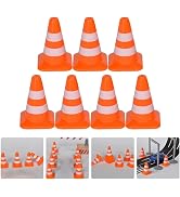 14pcs Miniature Road Cone Orange Mini Traffic Cones Plastic Sign Road Cone Roadblock Cone Sign Mo...