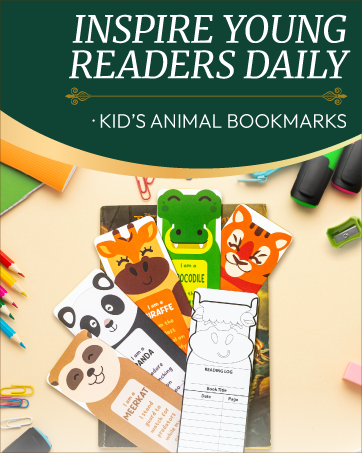 Kids animal bookmarks for young readers.