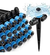 Copadri 26pcs Two-Way Drip Emitters Fan Shape with Stake for 1/4" Irrigation Tubing, Adjustable 3...