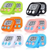 Mwellewm Digital Kitchen Timer 12 Packs Magnetic Classroom Stopwatch Timer 6 Colors Small Digital...