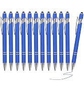 Blue Pens, 12 Pcs Gel Pens Fine Point Smooth Writing Pens, Gel Ink Pens with Screens Touch Stylus...