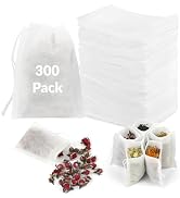 300 Pcs Disposable Tea Bags for Loose Leaf Tea, Food-grade Tea Filter Sachets with Drawstring, Em...