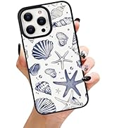 Uioeua for iPhone 14 Pro Max Magnetic Case,Cute Coastal Beach Summer Blue Seashell Shell Aestheti...