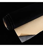 VEELIKE 15.7''x118'' Self Adhesive Velvet Flock Contact Paper Liner for Jewelry Drawer Black Velv...