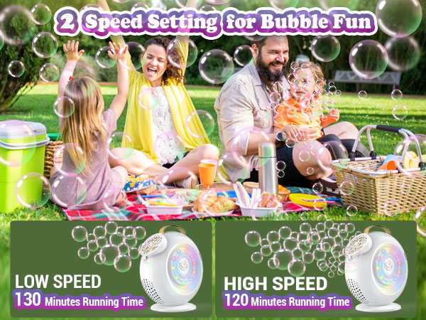 2 Speed Setting for Bubble Fun!