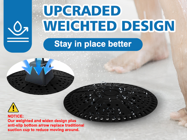 black shower drain cover hair catcher