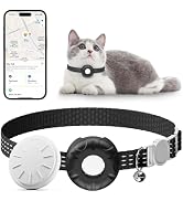 Cat GPS Tracker, Waterproof Pet Tracker for Cats, Cat GPS Tracker Collar with Safety Elastic Buck...