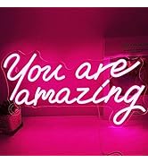 SYLHOME Pink You Are Amazing Led Neon Light Sign Girls Bedroom Kids Room Wall Decor Sign Wedding ...