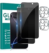 AVOAR 2+2 Pack Privacy Screen Protector for iPhone 16 Pro, 6.3 Inch | Camera Lens Protector, Temp...