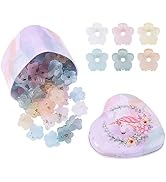 48Pcs Small Hair Claw Clips, Mini Hair Clips No-Slip Grip Jaw Clips Mix Colored Flower Hair Acces...