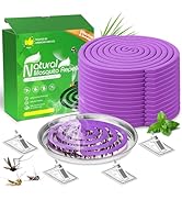 Extra Strong Mosquito Repellent Coils, 28 Pack Large Outdoor Coils for Patios, DEET Free, Long La...