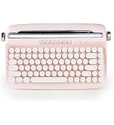 YUNZII B303 Wireless Keyboard, Retro Bluetooth Aesthetic Typewriter Style Keyboard with Integrate...