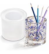 Housoutil Cylinder Resin Mold Silicone, Silicone Resin Molds for Epoxy Casting, Round Pen Holder ...