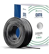 PowerEnvy Cat6 Plenum Ethernet UTP Cable (CMT) - 550Mhz, 10Gbps Max, 1000ft - Outdoor Rated, 23 A...