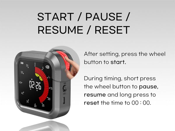 creaviva digital visual timer countdown count up pause stop reset auto memory