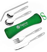 Tapirus Camping Eating Utensils To Go | Durable Stainless Steel Lightweight Construction Flatware...