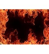 BELECO 7x5ft Fabric Fire Backdrop for Party Photoshoot - Roaring Fire Flames Background - Black -...