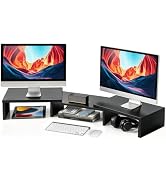TAVR Monitor Stand Riser, Office Desktop Organizer Stand for 2 Monitors | Adjustable Length and A...
