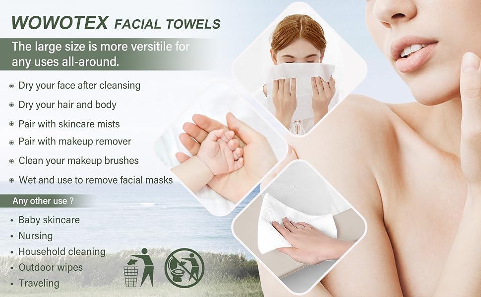 white bamboo disposable face towels 15 pieces/box
