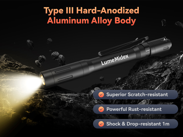 Pen Light, Pocket EDC Flashlight, Rechargeable, LED Pen Flashlight, Waterproof Flash Light