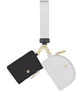 Hovmwey Keychain Wallet, Detachable Dual Pouch Wristlet Wallets for Women Men, Portable Mini Zip ...