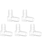 Quickun 3/8" Hose Barb 90 Degree Elbow L Fitting, Plastic 2 Way Equal Barbed Joint Splicer Mender...