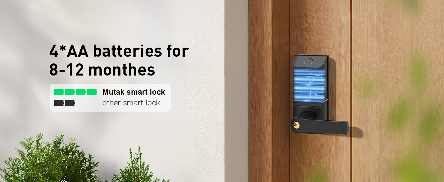 keyless entry door lock with handle