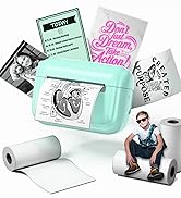 Memoking Mini Printer - Portable Sticker Printer Q02E, Pocket Thermal Inkless Sticker Maker Bluet...