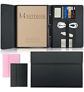 Triple Portfolio Folder Notebook Cover for 8.5 x 11 Daily Planner, Soft Leather Padfolio A4 Busin...