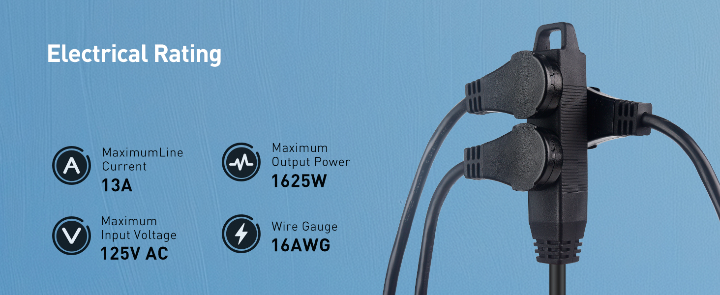 360° Rotating Flat Plug Short Extension Cord