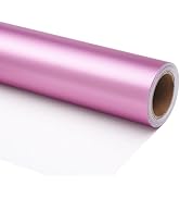 Ulmasinn Rose Gold Matte Metallic Wrapping Paper, Pink Solid Color Gift Wrapping Paper for Gradua...