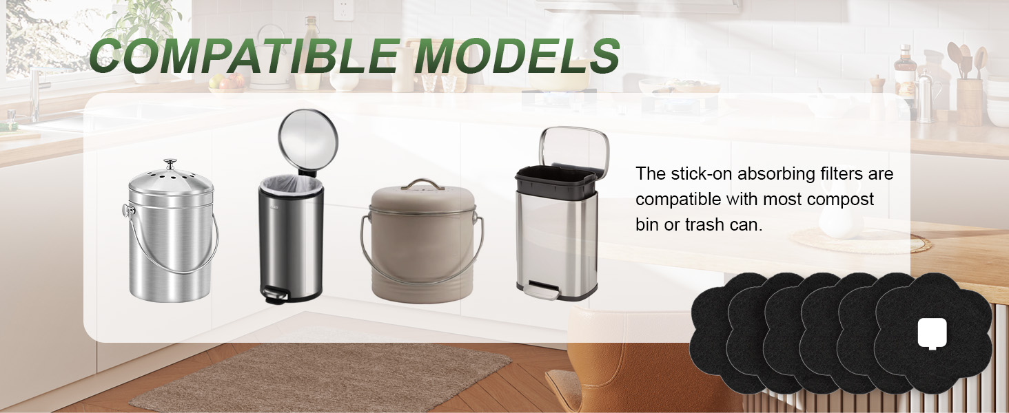 countertop compost container charcoal filter