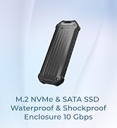 ICY BOX M.2 NVMe & SATA SSD Enclosure, External Adaptor with USB 3.2 Gen 2 Type-C 10Gbps, Dust & ...
