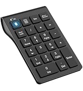 Bluetooth Number Pad Wireless & Wired 10 Key USB Keypad Two in One, Rechargeable Numpad for Lapto...