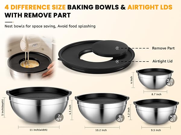 Hand Mixer Electric Heldhand With Bowls Set