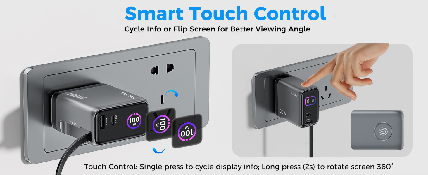 Smart Touch Control.Cycle Info or Flip Screen for Better Viewing Angle