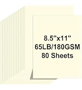Cardstock 8.5 X 11, 80 Sheets Cream Card Stock, 65lb/ 180gsm Copy Paper, Cardstock Printer Paper ...