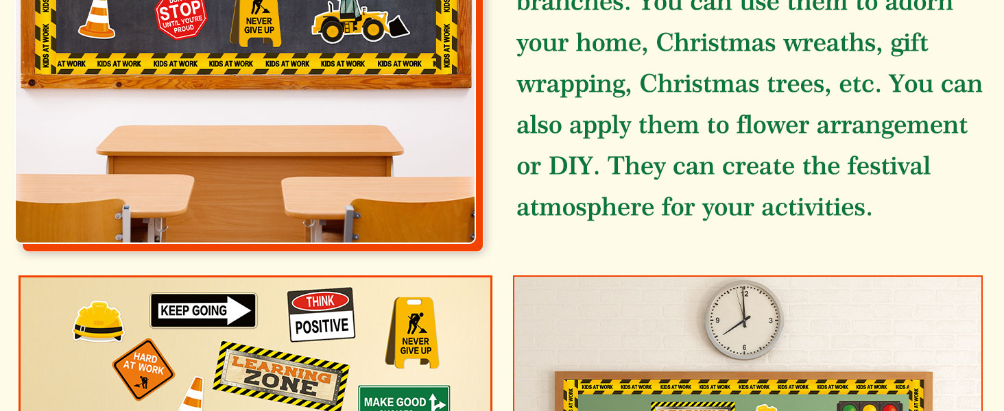 47Pcs Construction Bulletin Board Decor
