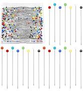 Sewing Pins, 300 PCS Straight Pins for Fabric, Pearlized Ball Head Quilting Pins Long 1.5 inch, M...