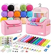 Yarniss Crochet Kits for Beginners,First Crochet Kits with 1065 Yards Crochet Yarn & 12 Size Ergo...