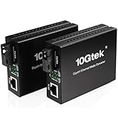 BiDi Gigabit Single Mode SC Media Converter, 10/100/1000M Fiber to Ethernet Converter, 1000Base-F...