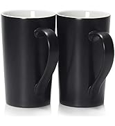 Smilatte 20 oz Large Coffee Mugs, M007 Plain Tall Ceramic Cup with Handle for Dad Men, Set of 2, ...