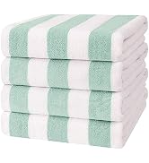 Cotton Paradise, Cabana Stripe Beach Towels 4 Packed, 100% Cotton Extra Large Pool Towels, Oversi...