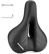 ROCKBROS Comfort Bike Seat Men Women Memory Foam Padded Wide Bike Saddle Waterproof Comfortable B...