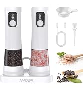 Electric Salt and Pepper Grinder Set, Upgrade 2-Speed Setting, External 5 Adjustable Coarseness, ...