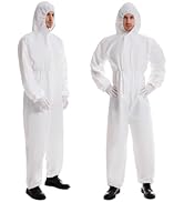 Amedall Disposable Protective Coverall with Hood, Elastic Cuff, Breathable & Durable L Size