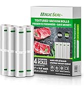 MAGIC SEAL 4 Rolls 11”x 16.4' Vacuum Sealer Bags for Food Saver, Puncture Prevention Seal Storage...