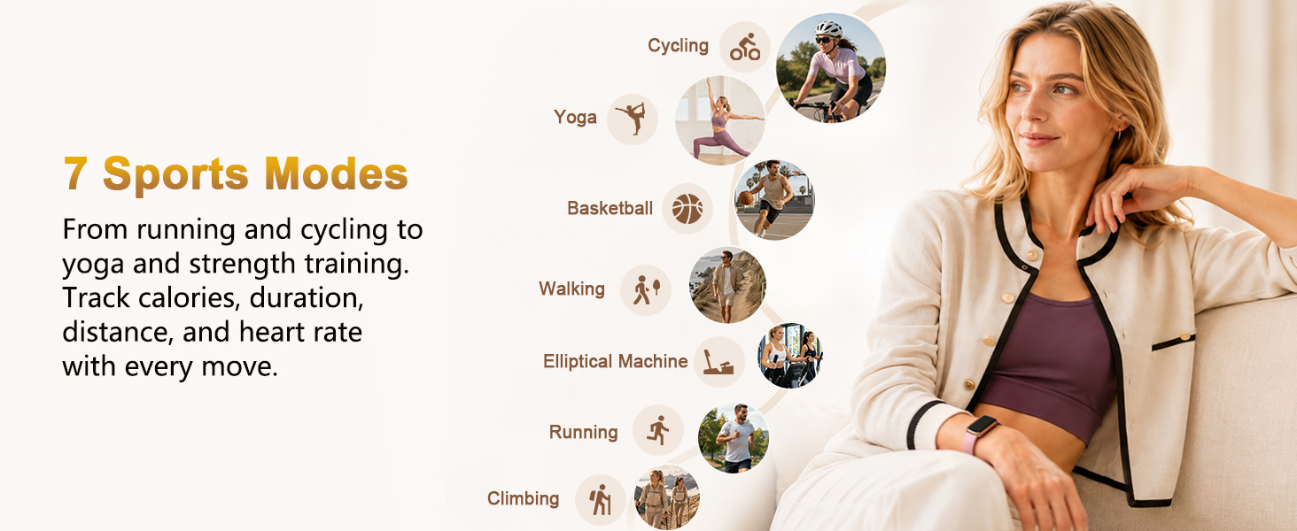 7 Sports Modes smart watch