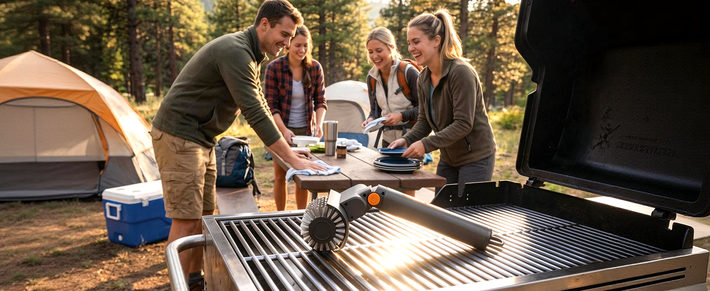 electric bbq grill brush cordless electric rotary grill brush